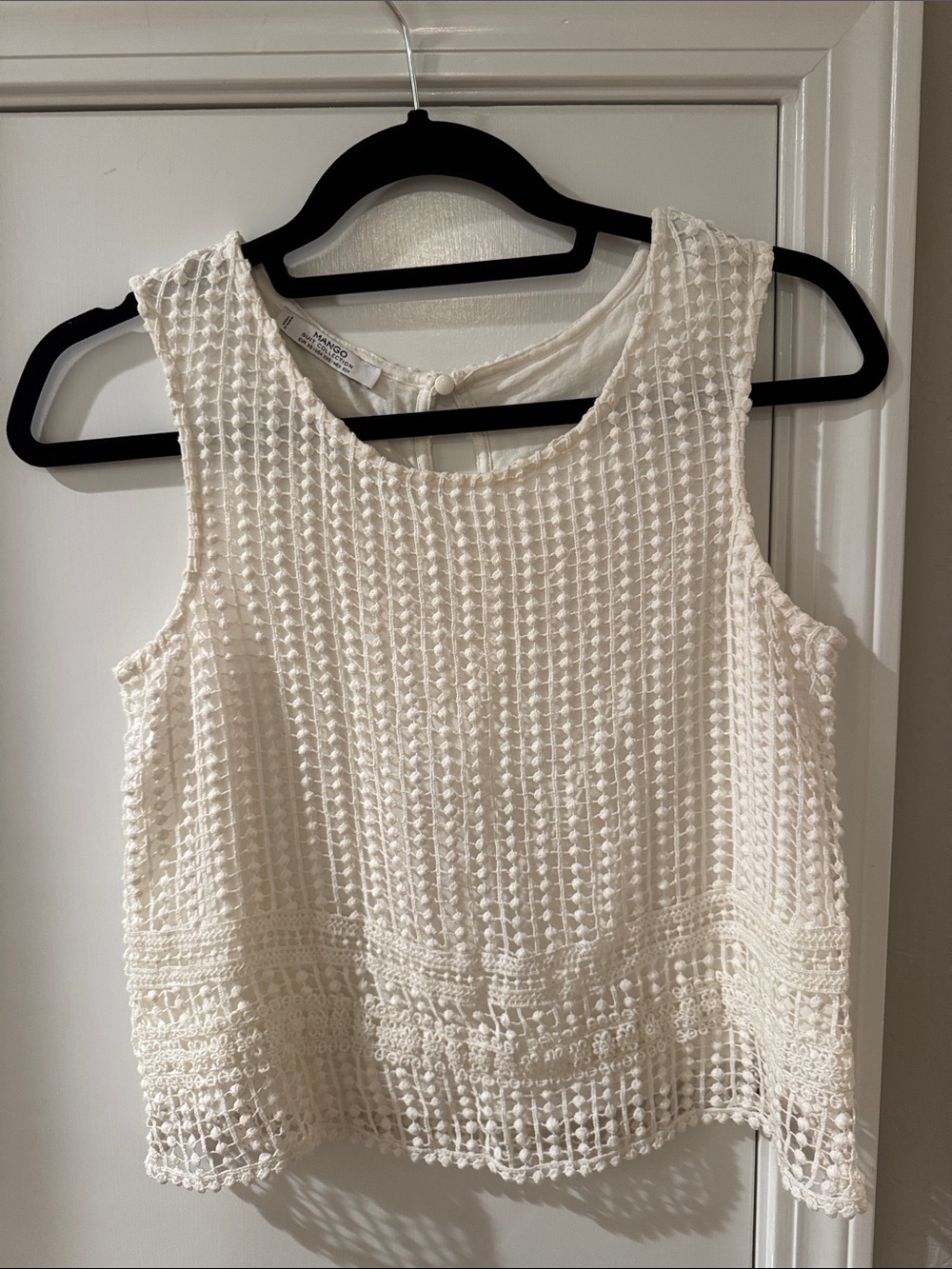Mango Ivory Crochet Tank Top